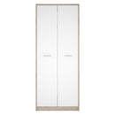 Armadio Nepo 80x54xx196,5 cm 2 ante rovere sonoma bianco