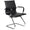 Chaise d'attente de bureau en similicuir noir Tosini Dallas