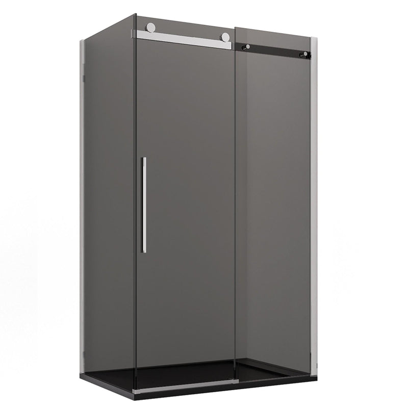 Box Doccia Angolare 1 Anta Scorrevole in Cristallo Fumè 8mm H195 Bonussi Alina Varie Misure