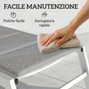 Sdraio Imbottita 64x181x90 cm Schienale 6 Posizioni Capacità 120 Kg Telaio Alluminio Grigio Chiaro      