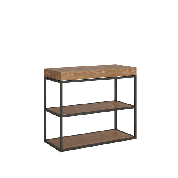 acquista Console d'Extérieur Extensible en Bois et Fer H77x40x90/300cm Itamoby Camelia Epicéa Tinto Pliante