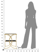 Tavolinetto Double 45x45x55 cm in Ferro MDF e Specchio Oro e Nero