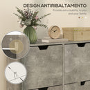Mobile Scarpiera con 4 Cassetti Ribaltabili 95x26x95 cm a 2 Livelli per 16 Paia in Legno Grigio  