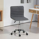 Sedia Poltrona Operativa da Ufficio Ergonomica con Altezza Regolabile in Pelle PU Grigio Scuro  