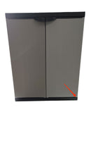 Armadio da Esterno 68x40x85 cm 2 Ante 2 Ripiani in Resina Grigio Seconda Scelta