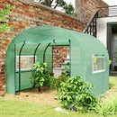 Serra a Tunnel per Orto 3x3x2 m con Porte Avvolgibili e Finestre in Acciaio e PE Anti UV Verde      