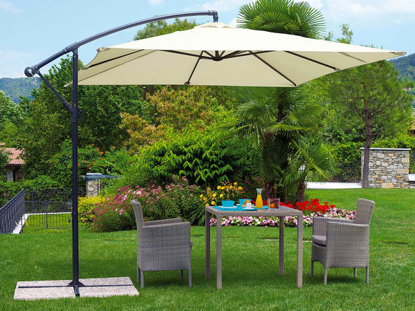 Parasol de jardin aluminium décentralisé 2,7X2,7m avec manivelle Vorghini Banana Anthracite sconto