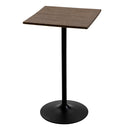Tavolino da Bar Alto 60x60x103 cm in Metallo e Bambù Noce