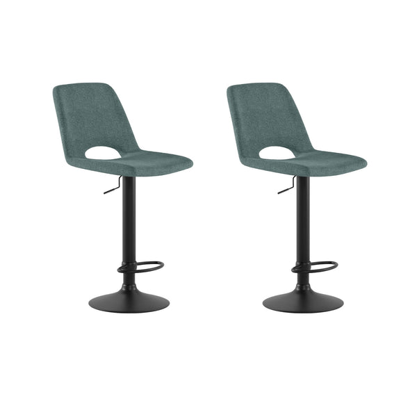 online Set 2 Sgabelli Alex 45x52x88,5/103,5 cm con Alzata a GAS in Tessuto Easy-Clean Acquamarina