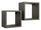 Lot de 2 Etagères Cube Murales Carrées en Fibre de Chêne Foncé Maxi Q-Bis