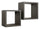 Lot de 2 Etagères Cube Murales Carrées en Fibre de Chêne Foncé Maxi Q-Bis