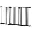 Cancelletto di Sicurezza per Animali Domestici 74-152,3 cm in Metallo Nero