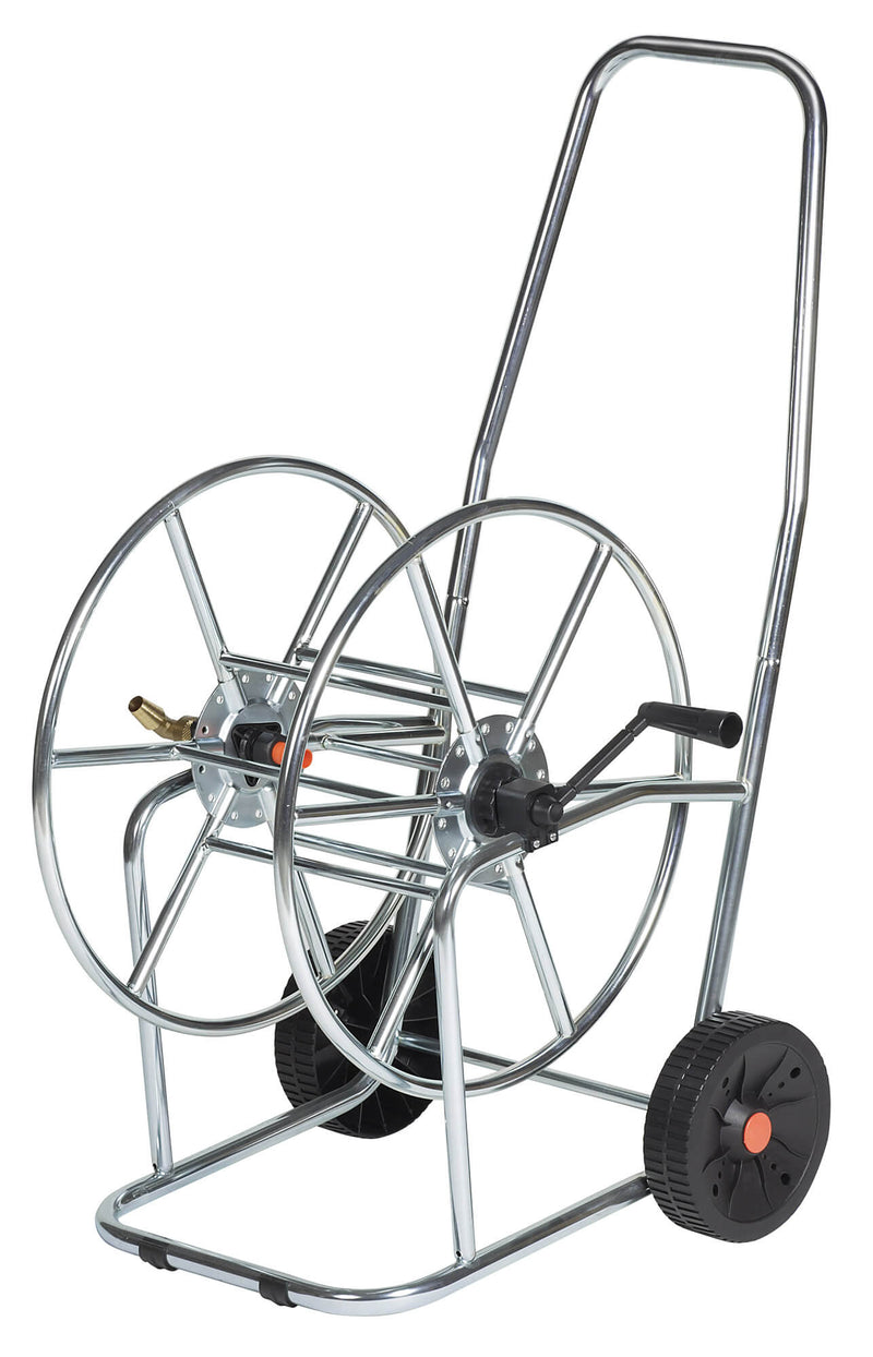 Carrello Avvolgitubo Manuale 80 mt in Acciaio Zincato Agrati Silver