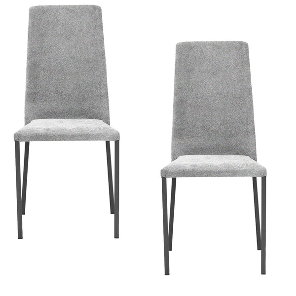 acquista Set 2 sedie Imbottite 45x50x96 cm in Tessuto Ddenver Betty New Argento