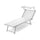 Transat de Plage en Textilène avec Parasol Blanc Taddei Riccione T