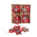 Decori in Legno Assortiti, 48 Pezzi Rosso