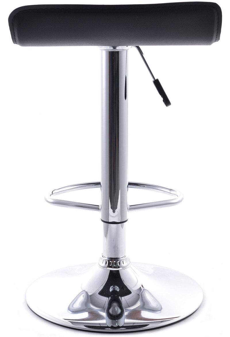 Sgabello con Alzata a Gas e Seduta Girevole in Similpelle Vandi Nero