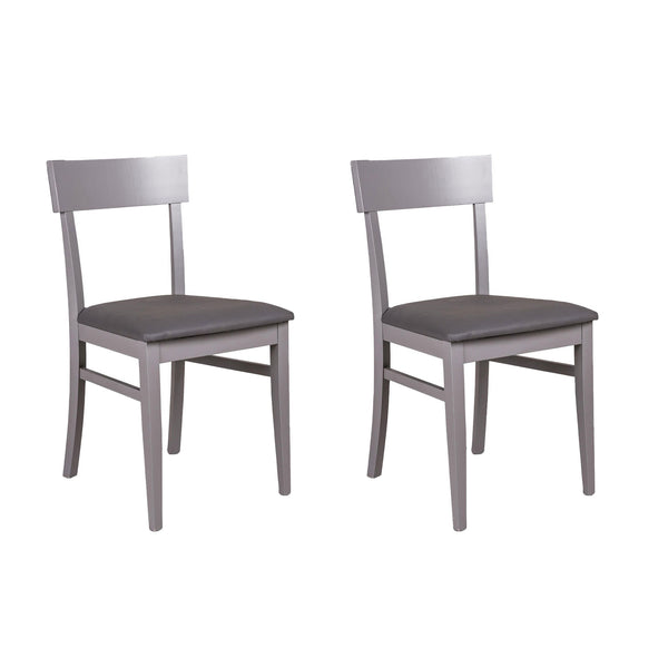 Lot de 2 chaises 44x45xH82 cm en bois laqué Monaco gris foncé sconto