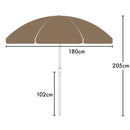 Ombrellone da Giardino Ø180 cm in alluminio telo in poliestere Tortora
