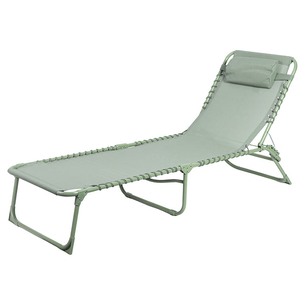 prezzo Lettino Mare Richiudibile 190x58x29 cm in Acciaio e Poliestere Verde Salvia Gallipoli