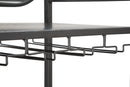 Mobile Porta Bottiglie Industry 68x37x165 cm in Ferro e Specchio e Legno di Abete Marrone