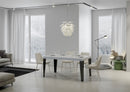  Tavolo Allungabile 200-304x90x77 cm Flame Bianco Frassino Telaio Antracite