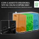 Pattumiera a Pedale 3 Sezioni da 20L 61,9x36,6x56,7 cm in Acciaio Inox e PP  
