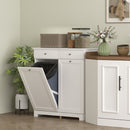 Mobile Portabiancheria da Bagno 78x38x90 cm con 2 Ceste Rimovibili Cassetti e Ante a Ribalta Bianco  