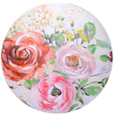 Quadro in legno fiori rosso tondo cm ø80xh2,6