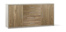 Madia 2 Ante 4 Cassetti 174x84x41 cm Ossido Bianco/Noce Stelvio