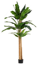 Pianta Artificiale di Banano Ø180x320 cm in Plastica con Vaso Verde 