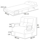 Poltrona Letto Reclinabile Chaise Lounge con Seduta Imbottita Convertibile in Velluto a Coste Grigio