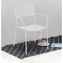 Set 4 sedie da Giardino con Braccioli 57x45/58x81,5h cm in Metallo Aura Bianco