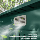 Capanno Porta Attrezzi 249x121x183 cm con 2 Prese d'Aria e Chiavistello in Acciaio Verde      