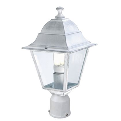 prezzo Lampe frontale de poteau de jardin E27 60W en aluminium sovil blanc et argent