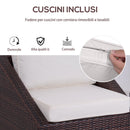 Set Salotto da Giardino in Rattan Sintetico 2 Poltrone e Tavolino Marrone 