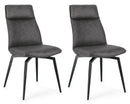 Set 2 Sedie 48x64x92h cm Lawrence Pu Antracite 