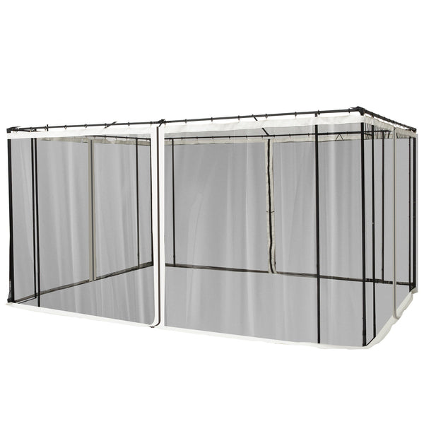 Moustiquaire de Rechange Universelle pour Tentes Gazebo 335x207 cm avec Charnières Noir/Beige online