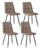 Set 4 Sedie 55x44xH81 cm in Tessuto e Metallo Alma Beige
