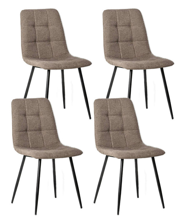 online Set 4 Sedie 55x44xH81 cm in Tessuto e Metallo Alma Beige