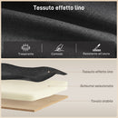 Divano Letto con Chaise Longue 192x148x86 cm con Vano Portaoggetti a Scomparsa Effetto Lino Grigio Antracite      