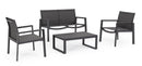 Set Tavolo e 3 Sedie da Giardino in Alluminio Antracite Antracite