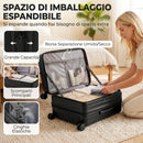 Valigia Rigida Media 71 L 66x43x28 cm Espandibile con 4 Ruote e Lucchetto TSA in ABS Nero      