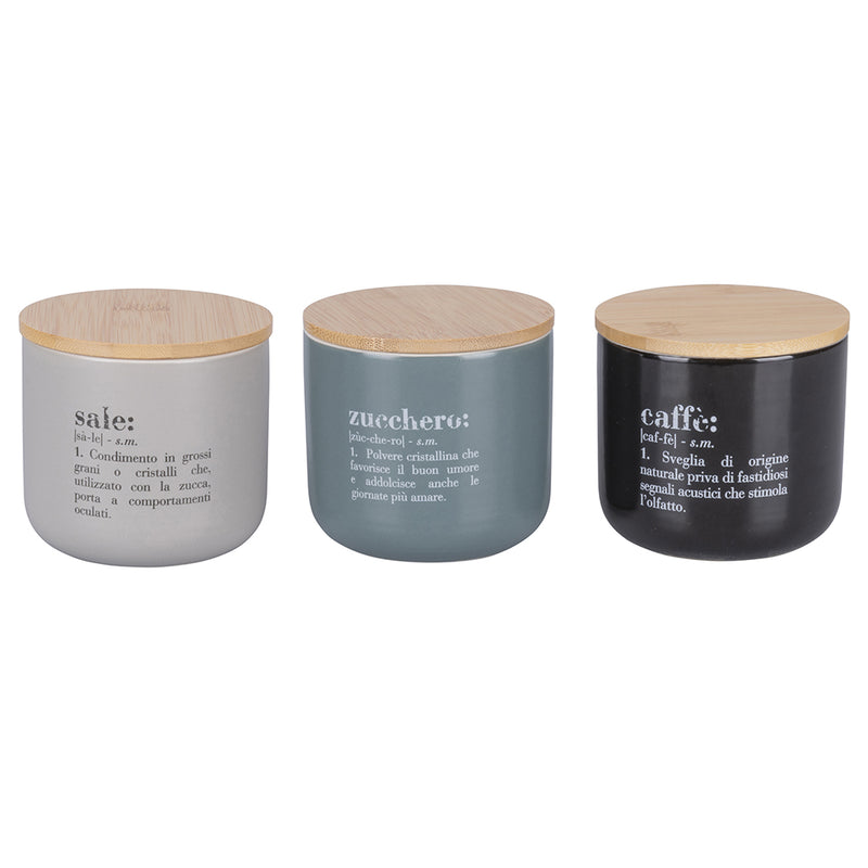 Set 3 Barattoli Sale Zucchero e Caffè 500 ml in New Bone China VdE Tivoli 1996 