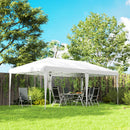 Gazebo da Giardino Pop-up 6x3 m Pieghevole Tendone in Poliestere Oxford Bianco      