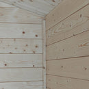 Casetta Box da Giardino per Attrezzi 215x250 cm con Porta Doppia Finestrata in Legno Naturale