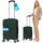 Valigia Trolley Bagaglio a Mano 55x40x20 cm Rigida in ABS con Maniglia Telescopica Verde Scuro
