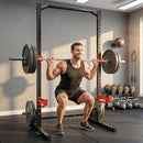 Rack Squat 500 kg 105x157x205 cm con Barra Trazioni e Supporto Bilanciere Regolabile in Acciaio      