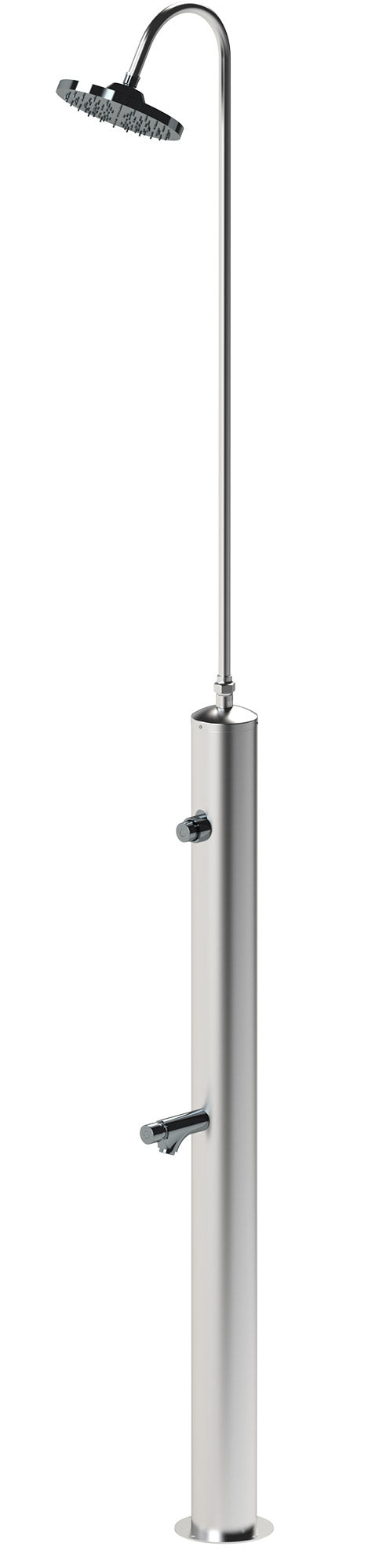 online Doccia da Giardino con Pulsante Temporizzato su Doccia e Lavapiedi Minijet-P Inox Anodizzato