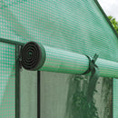 Mini Serra da Giardino 59x39x127 cm con 3 Ripiani e Porta Avvolgibile Copertura in PE Verde      